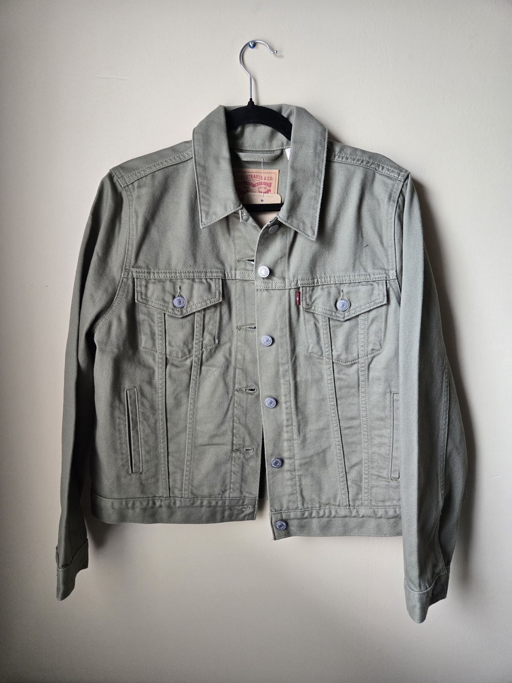 Levi's Women's Lightweight Denim Jacket in Olive Green Size Large